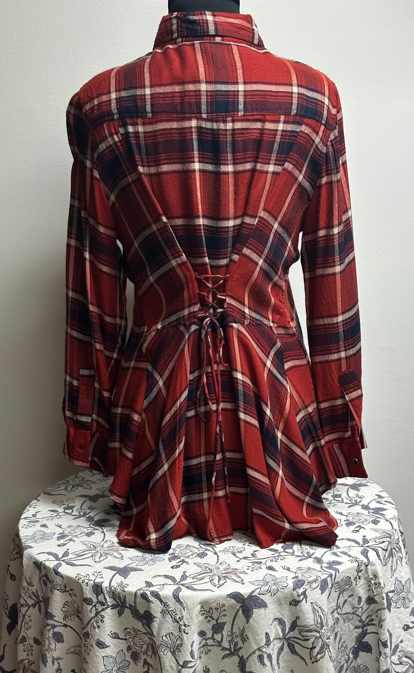 Red Flannel with Cinched Back image 1