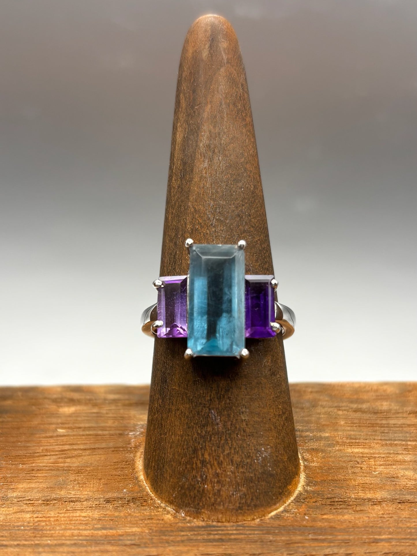 Apatite & Amethyst Ring image 0