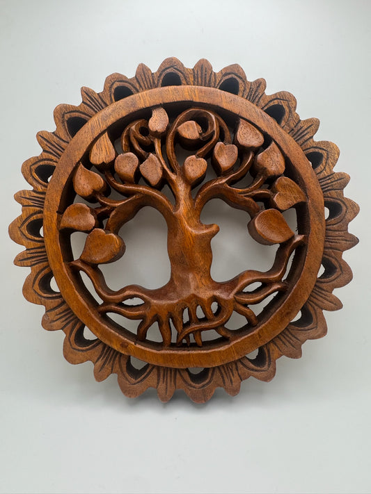 Tree Of Life with Heart Leaves and Flower Edge image 0