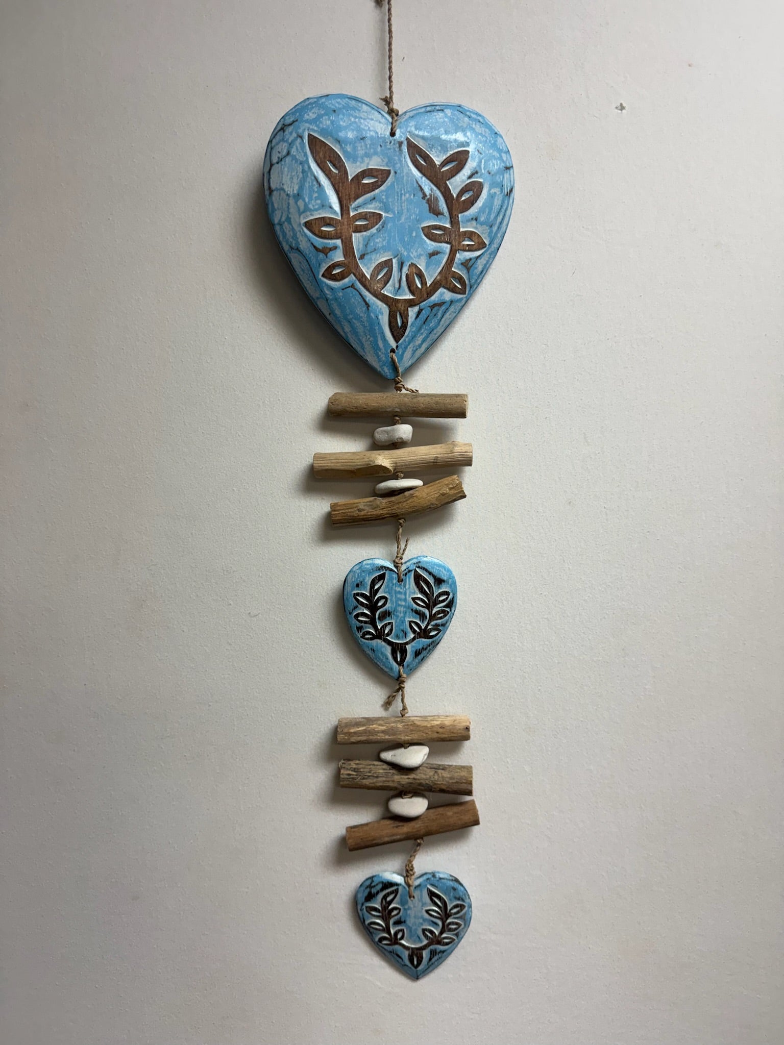 Bali Hand Carved Wooded Hearts image 1