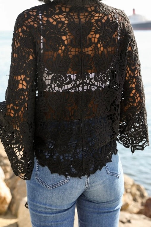 Crochet Floral Petal Kimono Wrap image 2