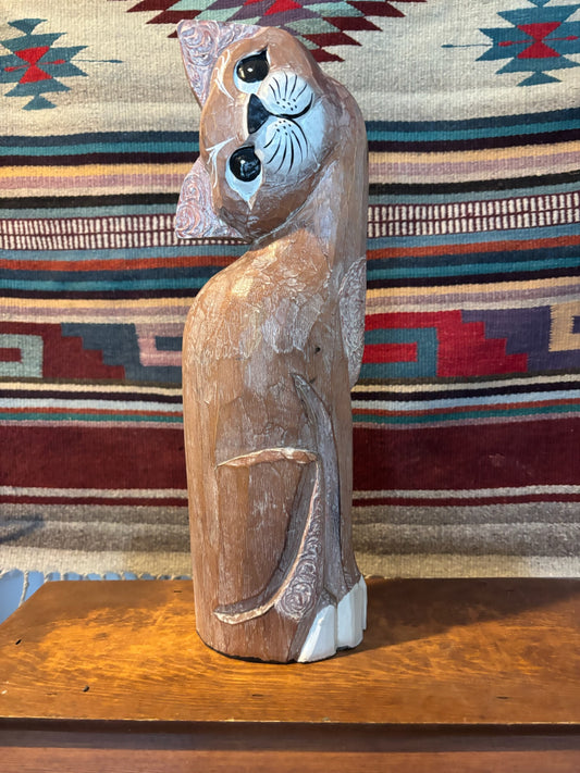 Large Hand Carved Cat image 0