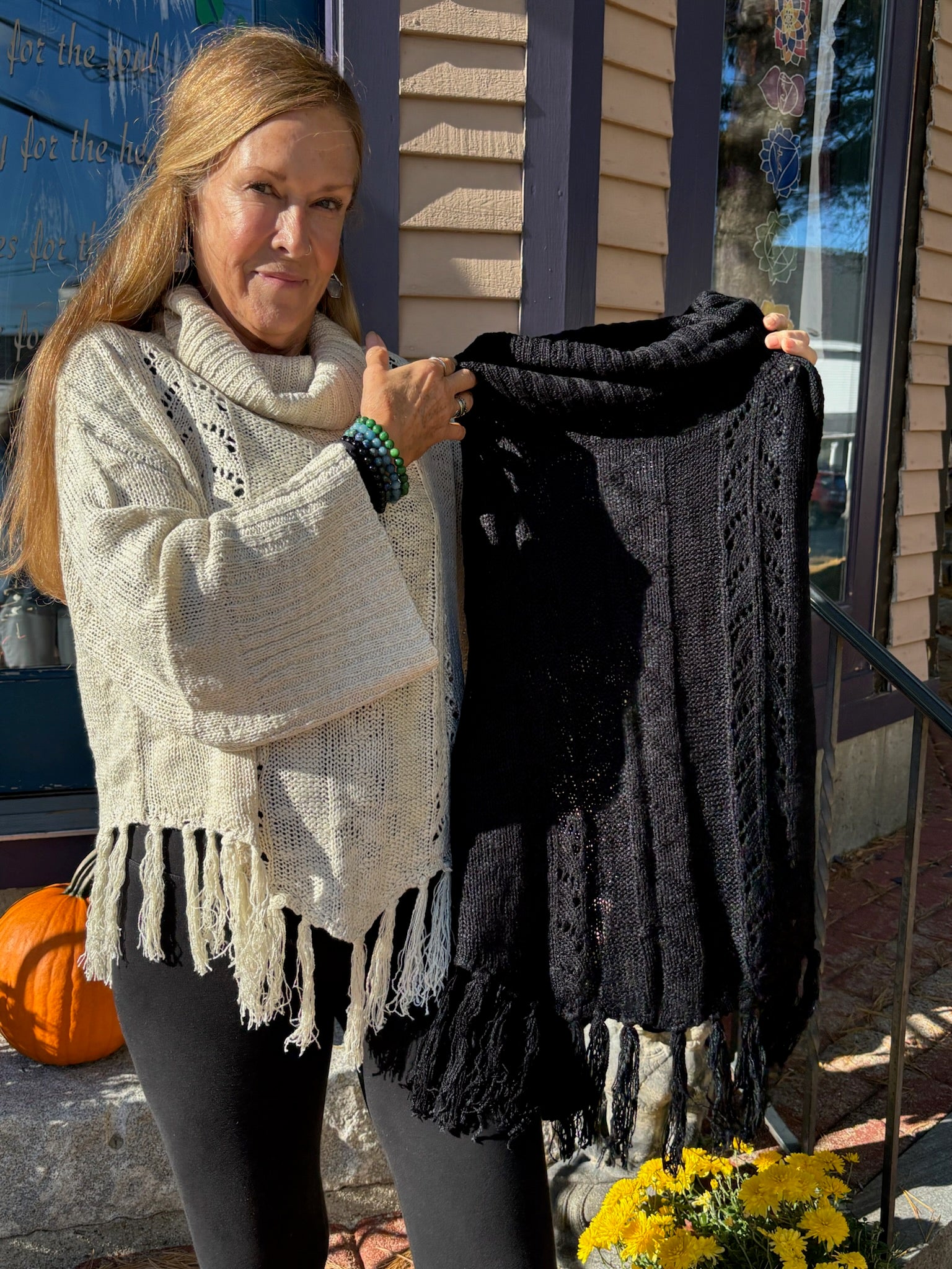 Cowl Neck Fringe Hem Sweater image 2