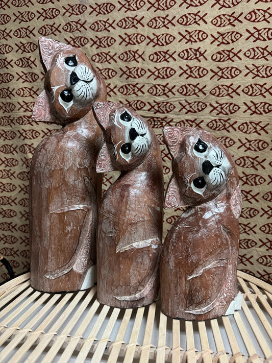 Hand Carved Cats image 0
