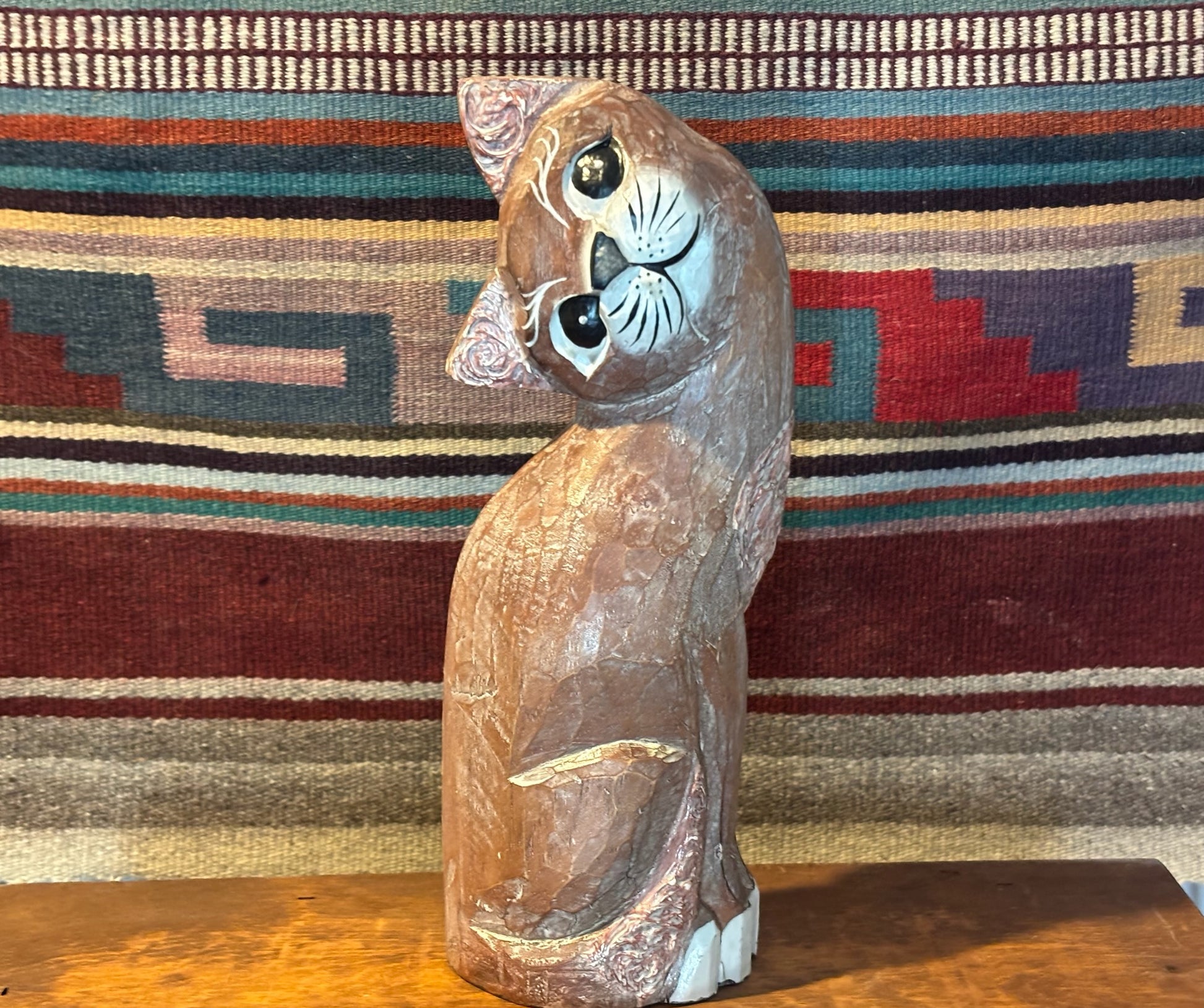 Hand-carved Wooden Cat image 0