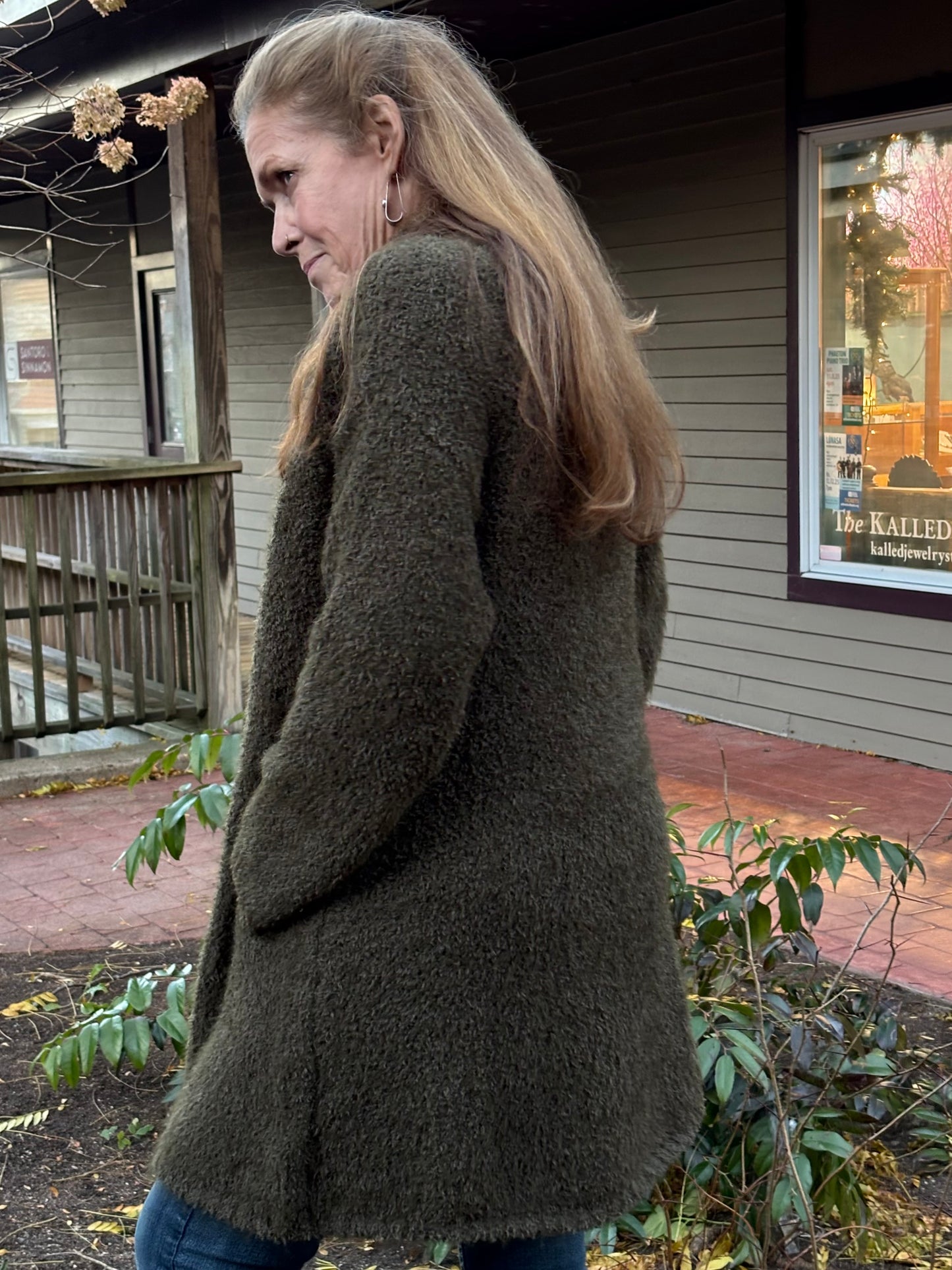 Bluivy Soft Fuzzy Drape Front Cardigan image 1