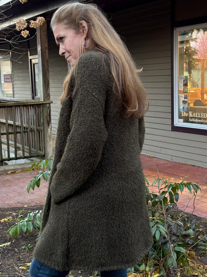 Bluivy Soft Fuzzy Drape Front Cardigan image 1