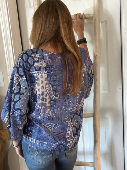 Printed Tie Waist Blouse image 3