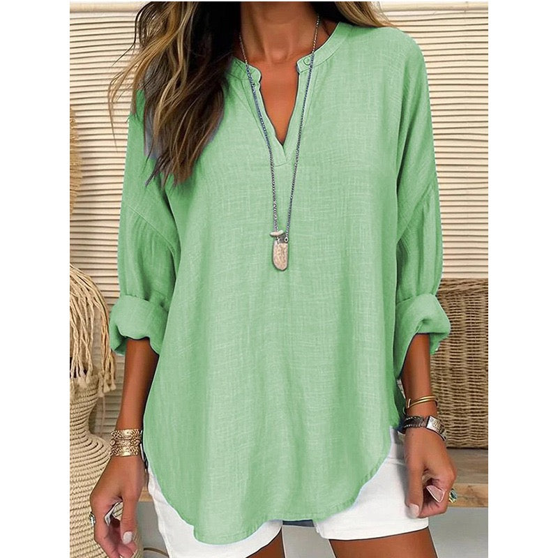 Linen Long Sleeve Blouse image 1