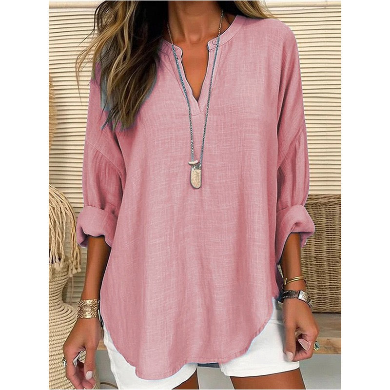 Linen Long Sleeve Blouse image 3