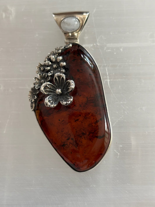 Cherry Mayan Amber Pendant image 0