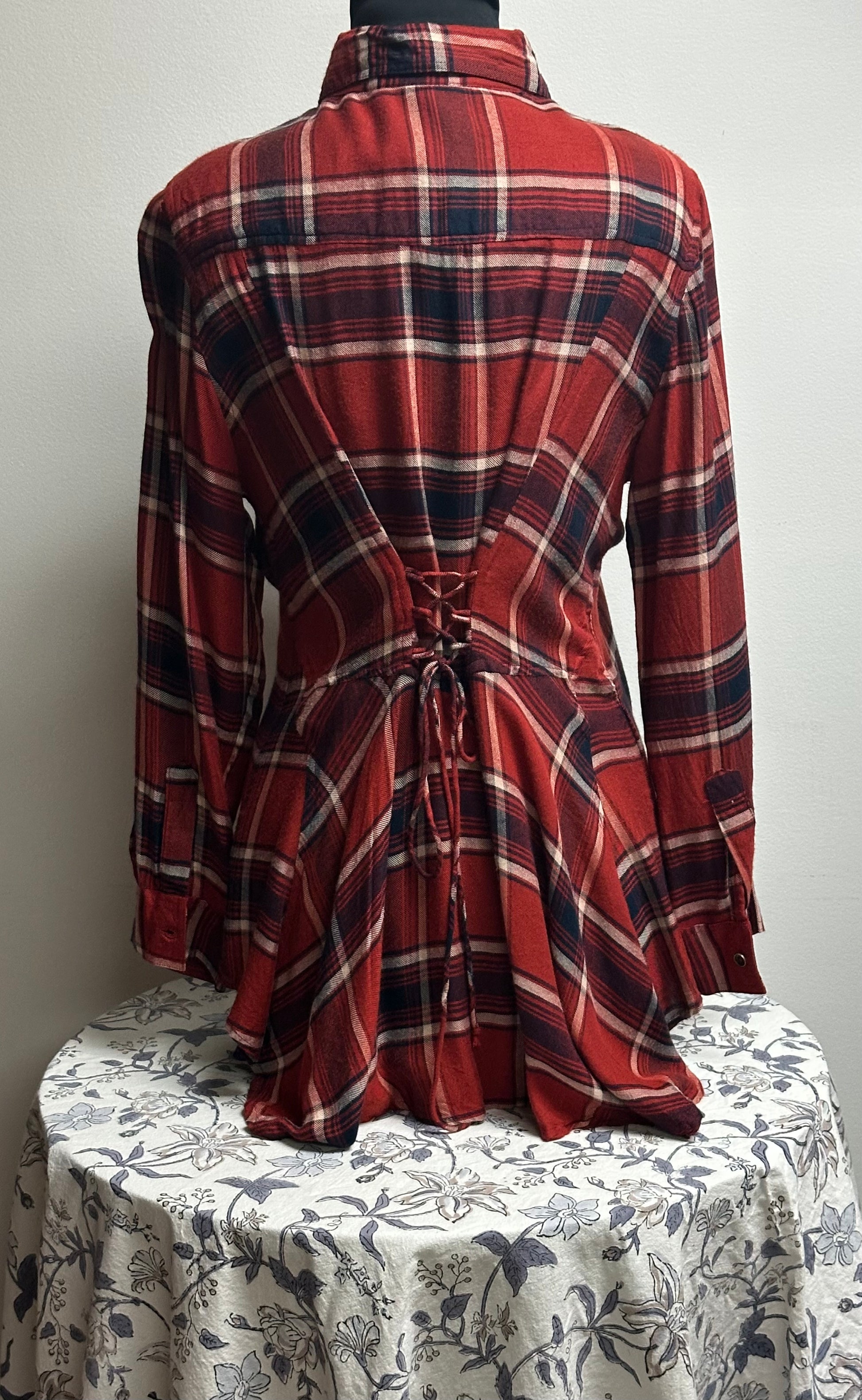 Red Flannel with Cinched Back image 1