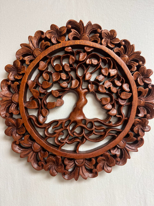 Tree Of Life with Heart Leaves and Flower Edge image 0