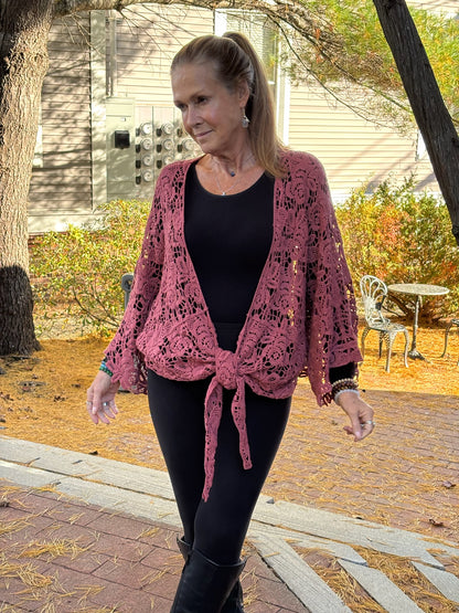 Crochet Floral Petal Kimono Wrap image 0