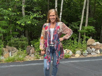 Kimono Shrug in Overdyed Mix N Match Patch