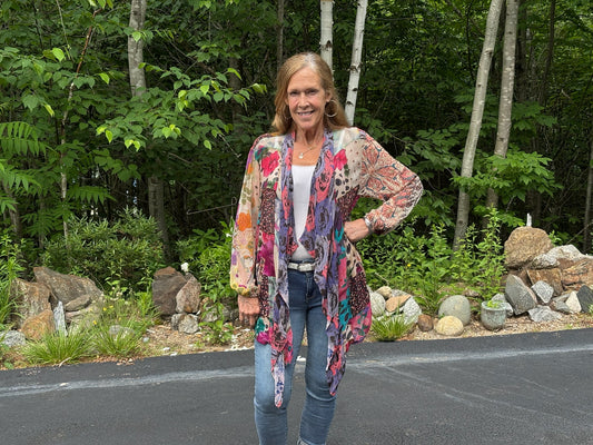 Kimono Shrug in Overdyed Mix N Match Patch