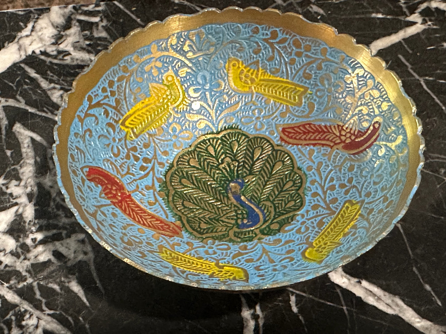 Brass Peacock Bowl