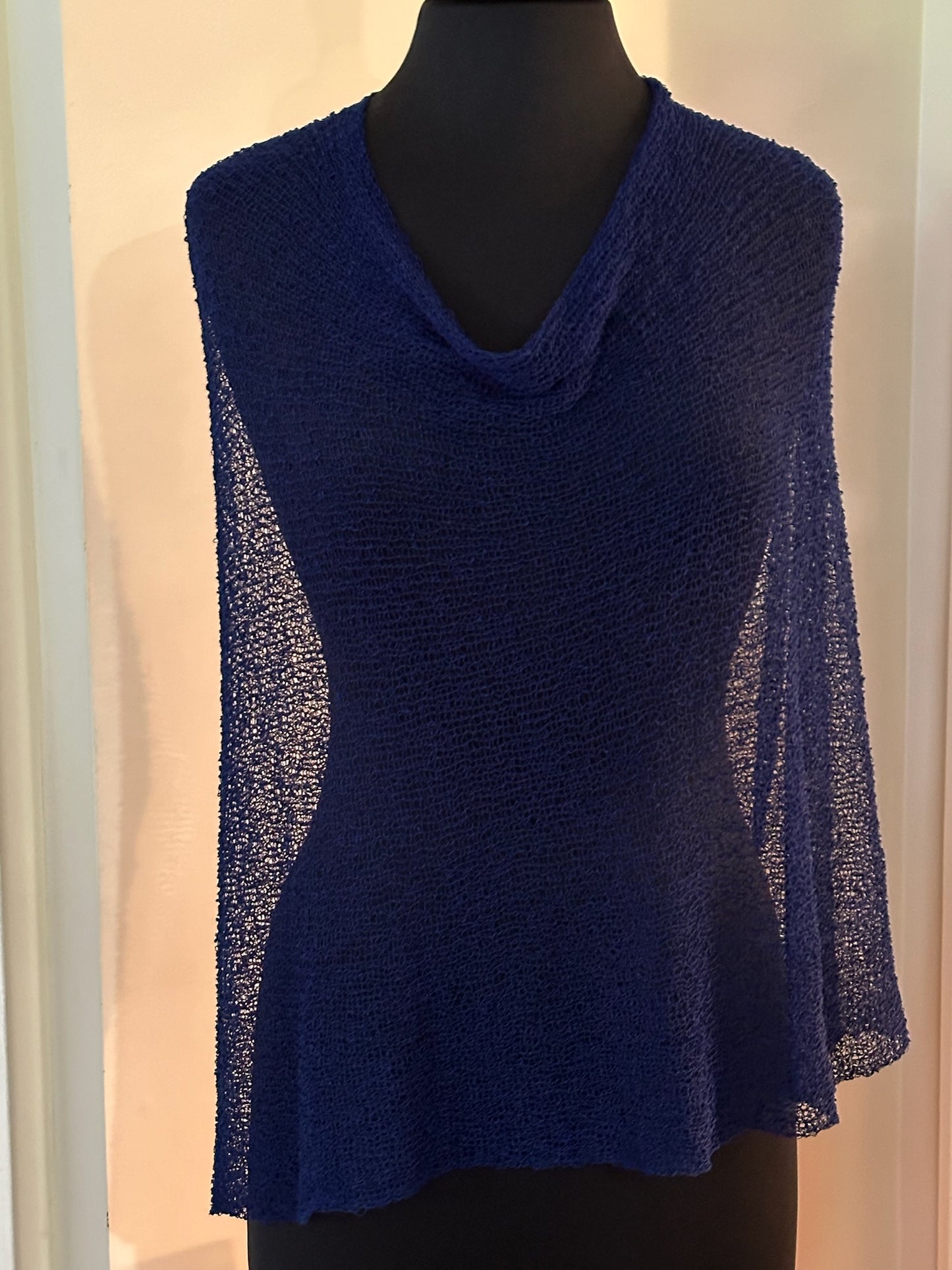 Lightweight Summer Knit Poncho Shawl