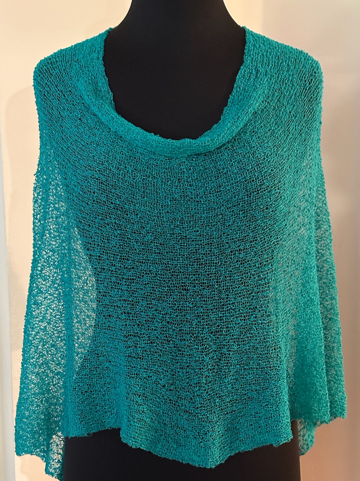 Lightweight Summer Knit Poncho Shawl
