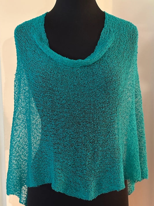 Lightweight Summer Knit Poncho Shawl