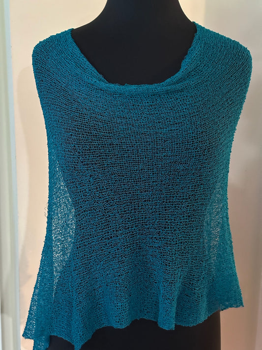 Lightweight Summer Knit Poncho Shawl