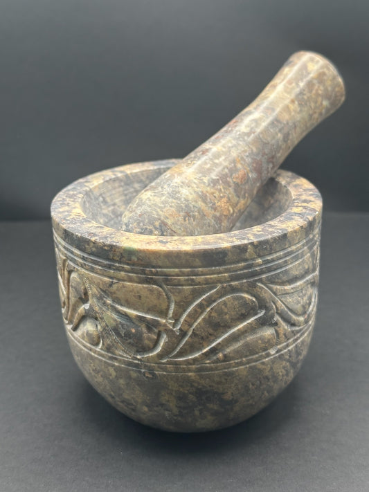 Marble Etched Mortar & Pestle image 0