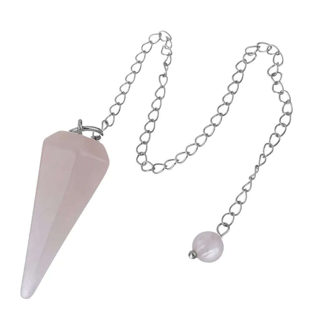 Rose Quartz Pendulum with Chain image 1