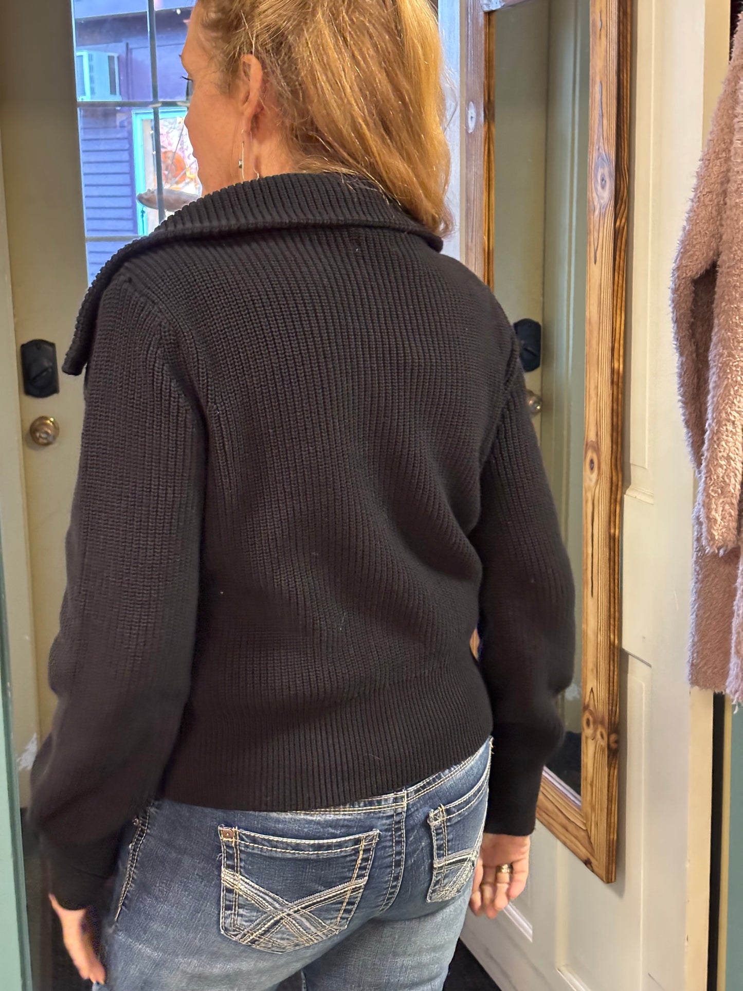 Bluivy Half Zipper Collar Knit Sweater image 1