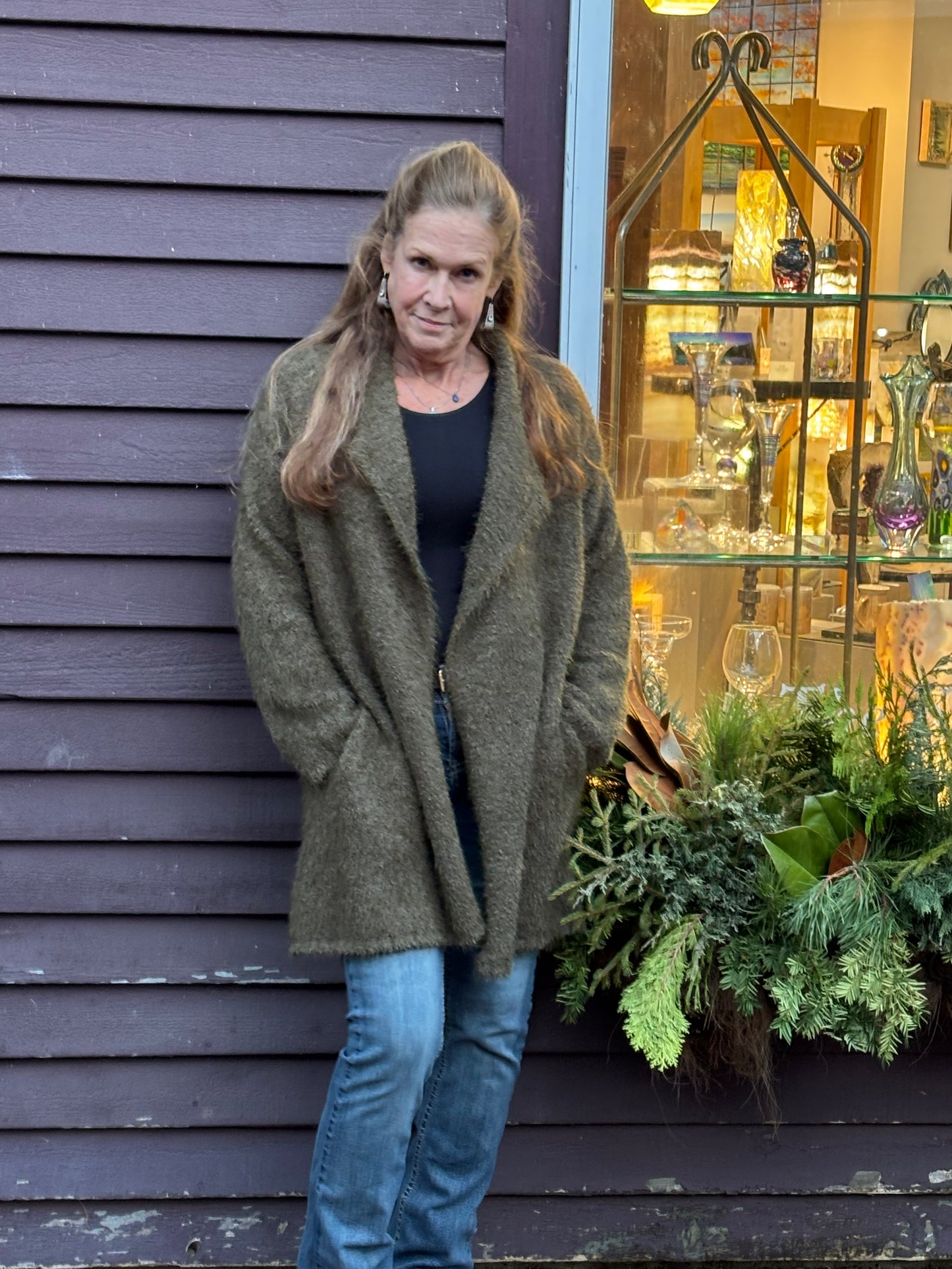 Bluivy Soft Fuzzy Drape Front Cardigan image 0