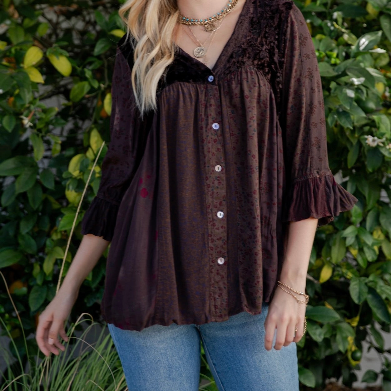 Vintage Bohemian : Patchwork Velvet Top image 2