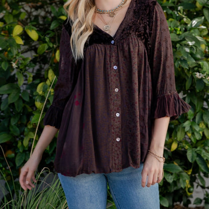 Vintage Bohemian : Patchwork Velvet Top image 2