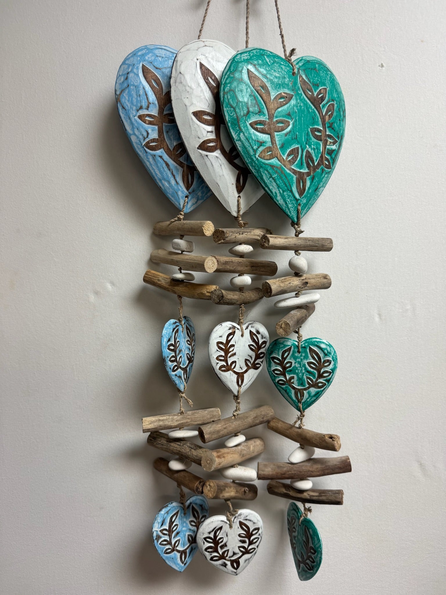 Bali Hand Carved Wooded Hearts image 0