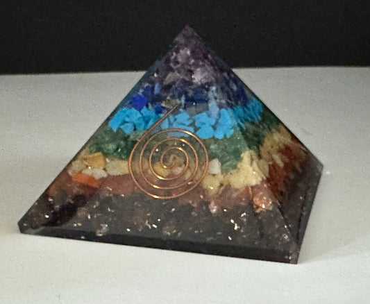 7 Chakra Orgonite Pyramid image 0