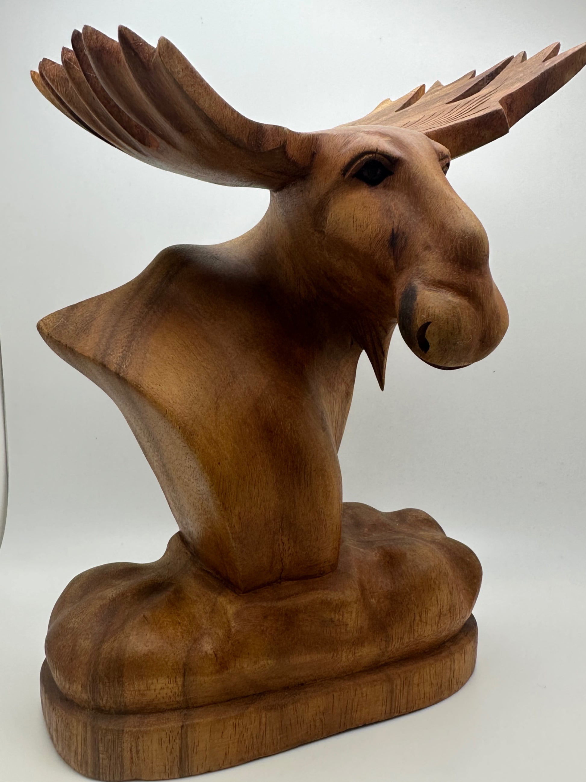 Bali Hand Carved Moose Bust image 0