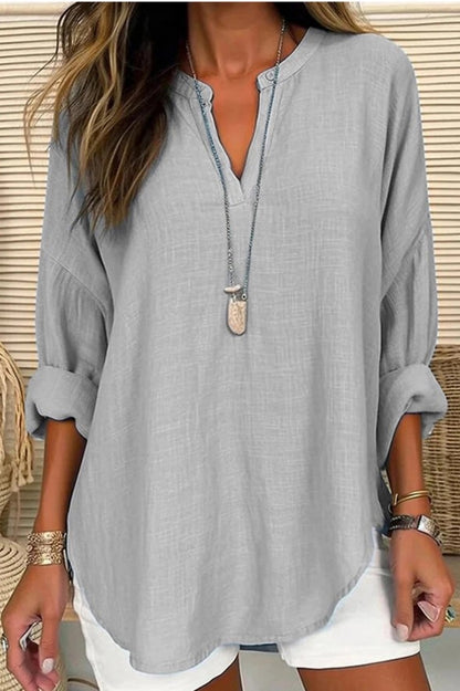 Linen Long Sleeve Blouse image 2