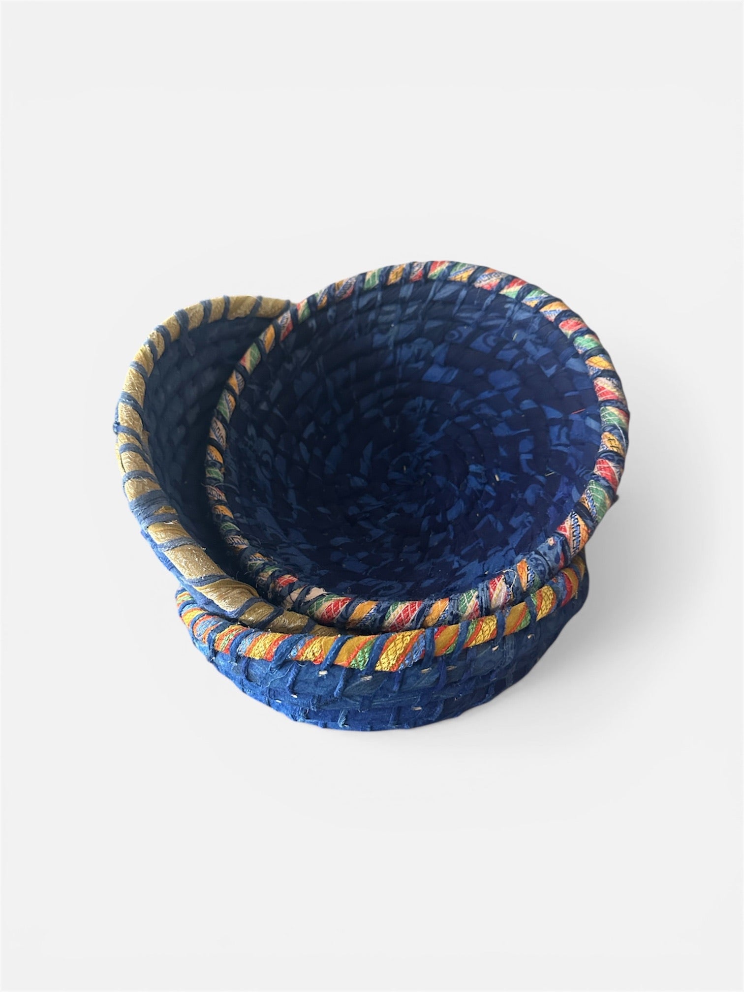 Handwoven Sari Silk Coil Basket image 0