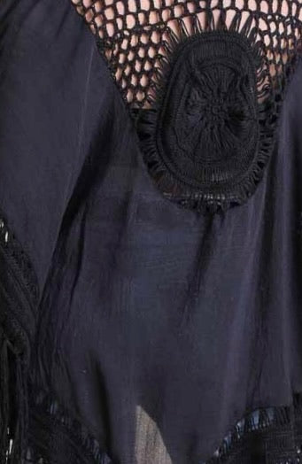 Linen shawl with Embroidered Back image 4