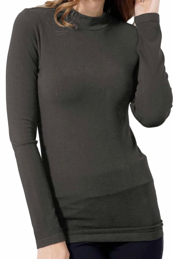 Orange Bamboo Mock Neck Top image 2